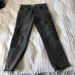 Free People Embroidered Jeans